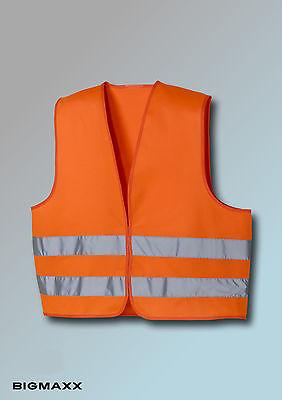 bigmaXX - teXXor Warnweste Sicherheitsweste nach DIN 30711 EN 471 §31  orange - Textil bis in große Größen